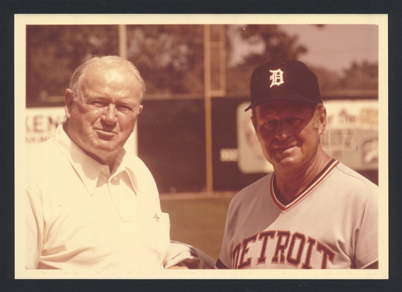 1970s Detroit Tigers JOE CRONIN & JOE SCHULTZ JR Original Photo HOF