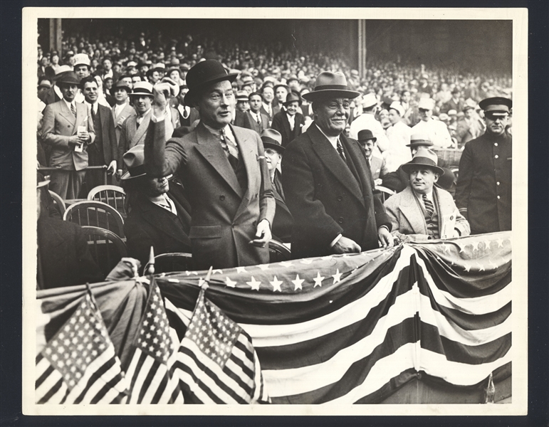 1920s JACOB RUPPERT, MAYOR JIMMY WALKER, GEORGE WEISS Opening Day Original Photo