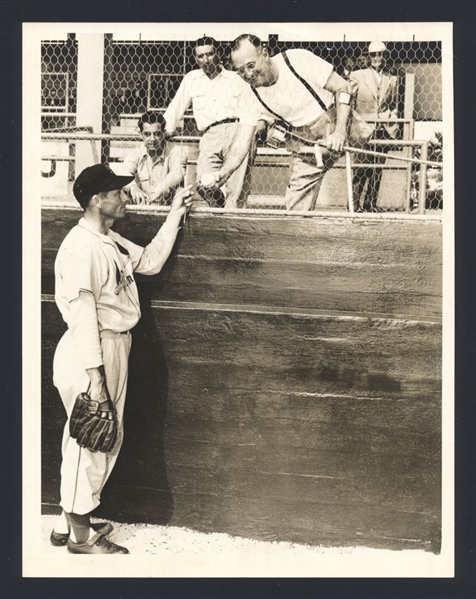 1950s Cardinals UNIDENTIFIED PLAYER Signs Ball for Disabled Fan Original Photo
