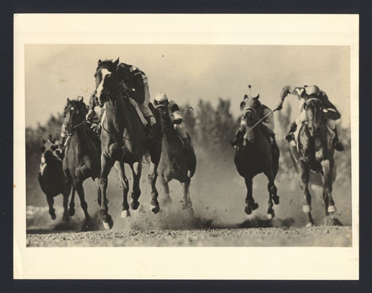 1950s HORSE RACE ACTION Original Photo