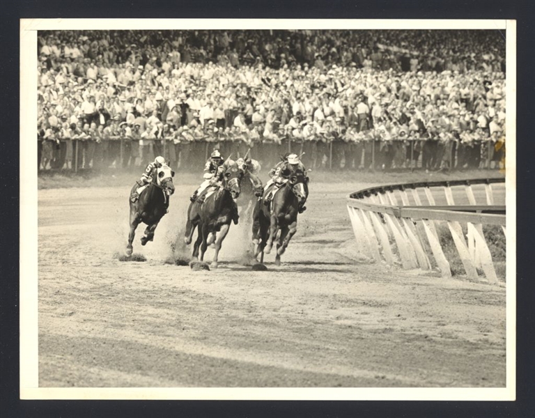 1950s HORSE RACE ACTION Original Photo
