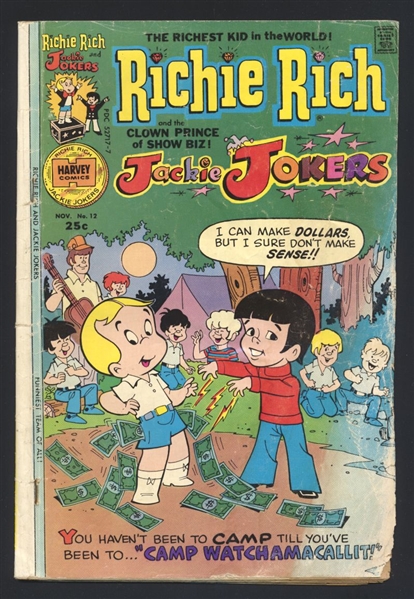 Richie Rich & Jackie Jokers #12 FR 1975 Harvey Comic Book