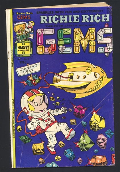 Richie Rich Gems #8 FR 1975 Harvey Astronaut Cover Comic Book