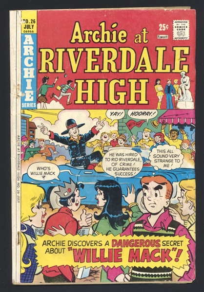 Archie at Riverdale High 26 & #27 FR/G 1975 Archie Willie Mack Comic Book
