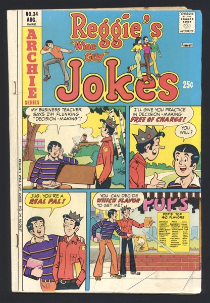 Reggie's Wise Guy Jokes #34 G 1975 Archie Comic Book