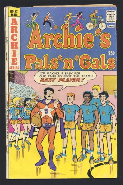 Archie's Pals 'n Gals #92 G 1975 Archie Basketball Cover Comic Book