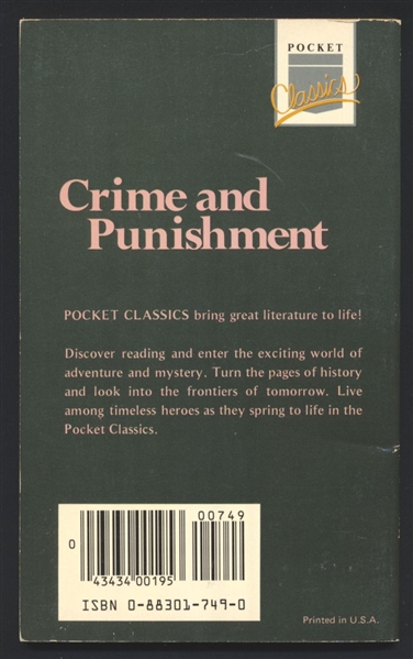 Pocket Classics #50 FN 1984 Academic Industries Crime And Punishment Comic Book