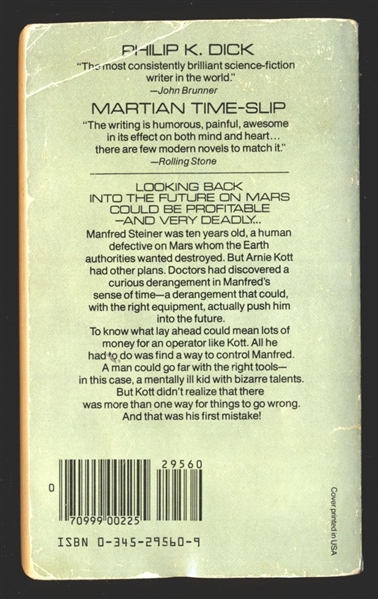 Martian Time-Slip #PB OK  Del Rey Philip K. Dick Comic Book