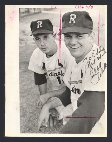 CLIFF POLITTE & RON WILLIS 1964 Raleigh Cardinals Minor League SIGNED Photo 