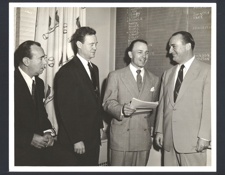 1953 Cardinals EDDIE STANKY, GEORGE SILVEY & WALTER SHANNON Original Photo
