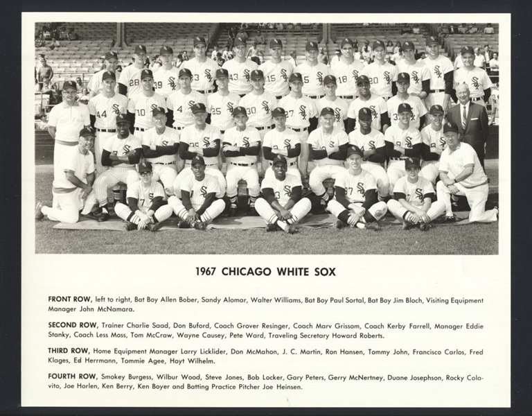 1967 Chicago White Sox Original Team Photo HOYT WILHELM ROCKY COLAVITO KEN BOYER
