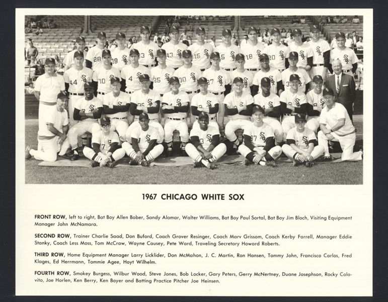 1967 Chicago White Sox Original Team Photo HOYT WILHELM ROCKY COLAVITO KEN BOYER
