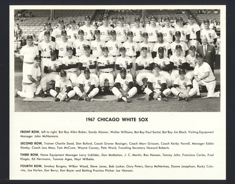1967 Chicago White Sox Original Team Photo HOYT WILHELM ROCKY COLAVITO KEN BOYER