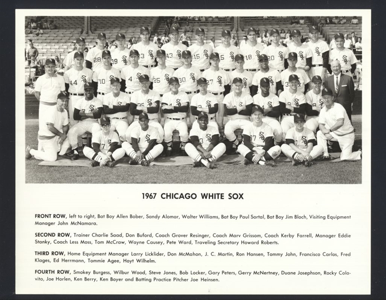 1967 Chicago White Sox Original Team Photo HOYT WILHELM ROCKY COLAVITO KEN BOYER