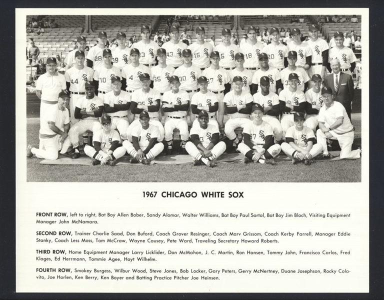 1967 Chicago White Sox Original Team Photo HOYT WILHELM ROCKY COLAVITO KEN BOYER