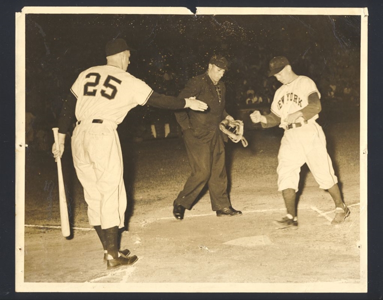 1950-51 Giants EDDIE STANKY, WHITEY LOCKMAN & AUGIE DONATELLI Original Photo