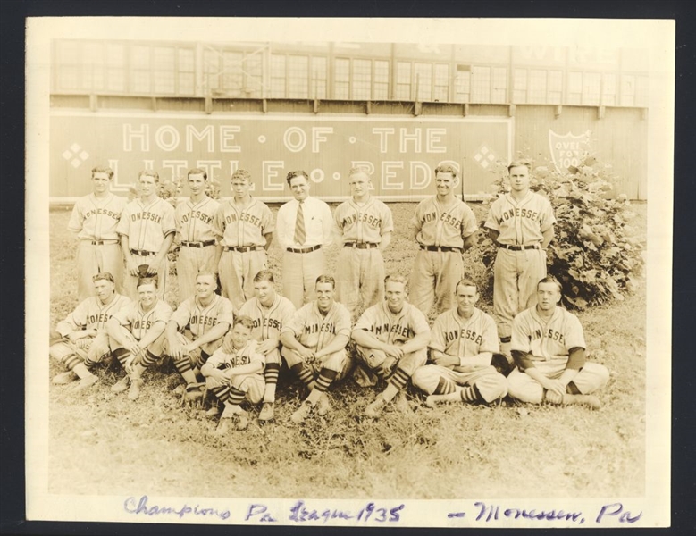 1935 Monessen Reds Pennsylvania State Association Champions Original Team Photo