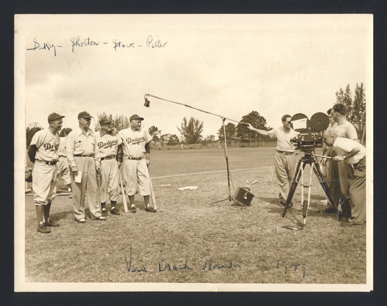 1949 Dodgers EDDIE STANKY, BURT SHOTTON & MILT STOCK Original Photo Barney Stein