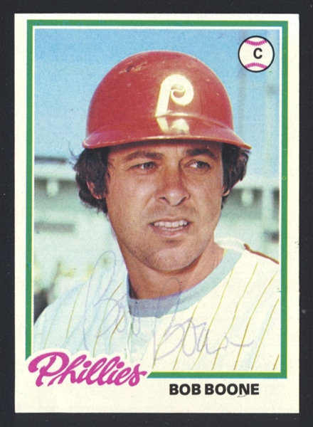 1978 Topps #161 BOB BOONE Card SIGNED AUTOGRAPHEDPhiladelphia Phillies