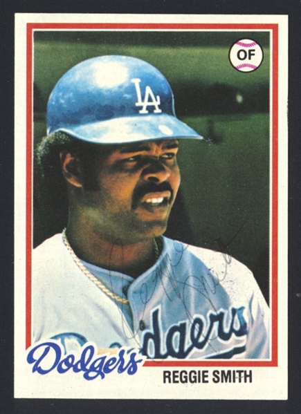 1978 Topps #168 REGGIE SMITH Card SIGNED AUTOGRAPHEDLos Angeles Dodgers