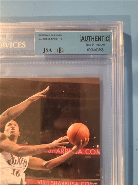MARREESE SPEIGHTS Philadelphia 76ers SIGNED Photo Beckett JSA Certified Slabbed