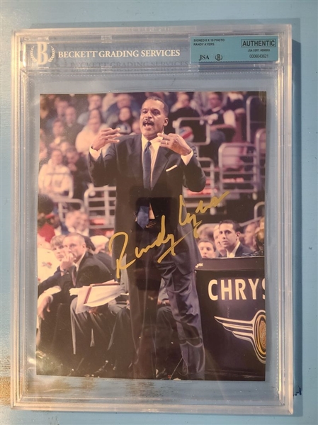 RANDY AYERS Philadelphia 76ers Coach SIGNED Photo Beckett JSA Certified Slabbed