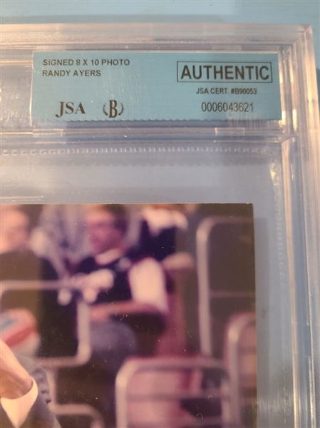 RANDY AYERS Philadelphia 76ers Coach SIGNED Photo Beckett JSA Certified Slabbed