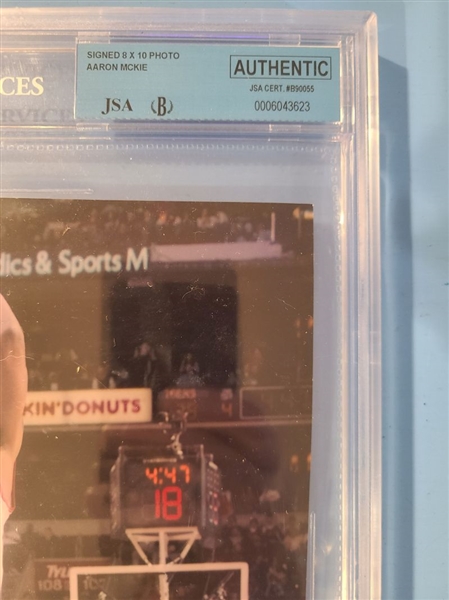 AARON MICKIE Philadelphia 76ers SIGNED Photo Beckett JSA Certified Slabbed