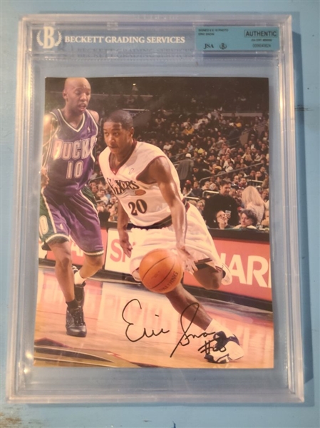 ERIC SNOW Philadelphia 76ers SIGNED Photo Beckett JSA Certified Slabbed