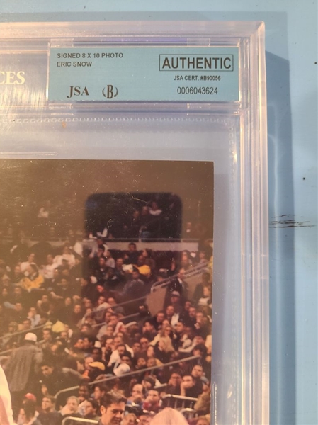 ERIC SNOW Philadelphia 76ers SIGNED Photo Beckett JSA Certified Slabbed