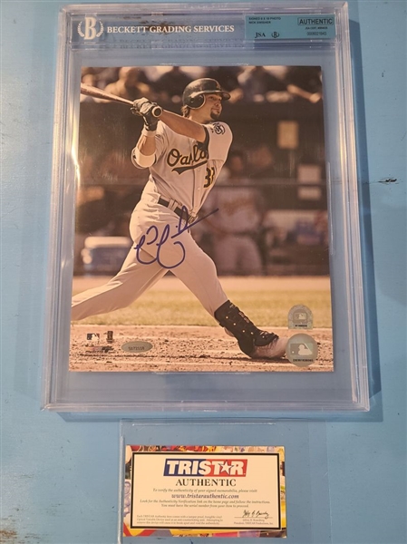 NICK SWISHER 2004-07 Oakland Athletics SIGNED Photo Beckett JSA Tri-Star Cert