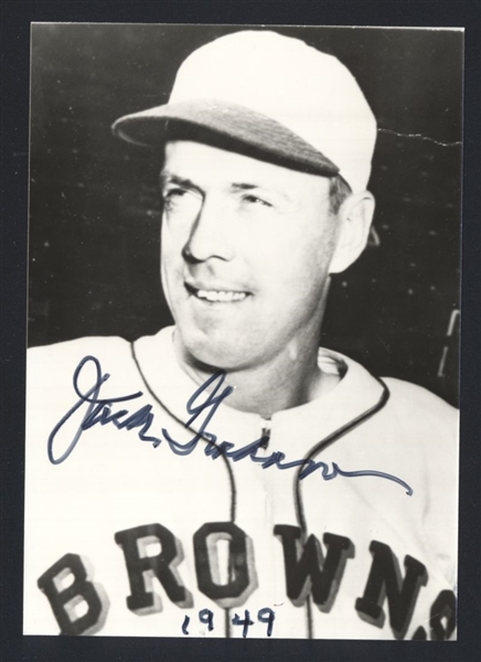 JACK GRAHAM ca 1949 St. Louis Browns SIGNED Photo (d.1998)