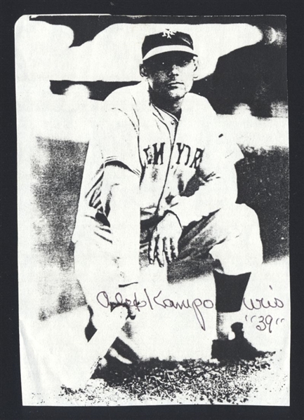 ALEX KAMPOURIS ca 1939 New York Giants SIGNED Photo (d.1993)