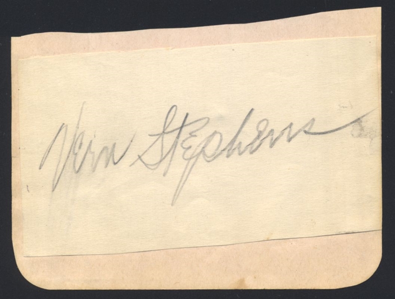 VERN STEPHENS SIGNED Cut Signature (d.1968) 1944 St. Louis Browns Red Sox