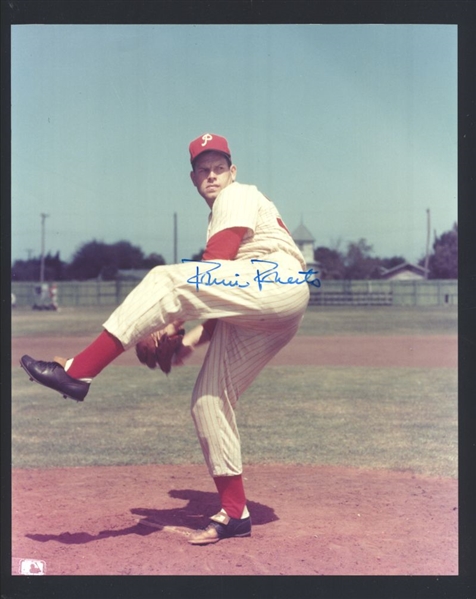 ROBIN ROBERTS ca 1950s Philadelphia Phillies SIGNED Photo (d.2010) HOF