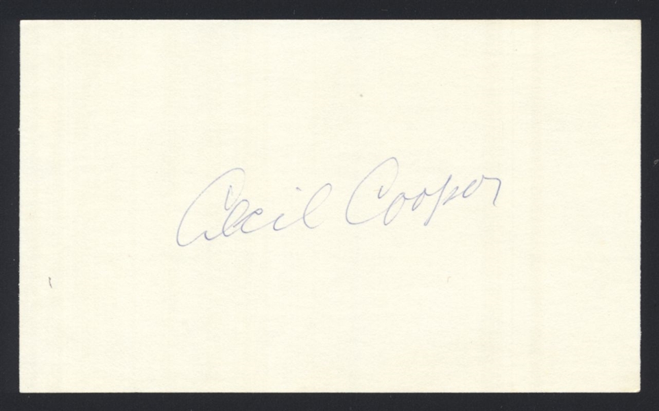 CECIL COOPER SIGNED 3x5 Index Card Boston Red Sox Brewers