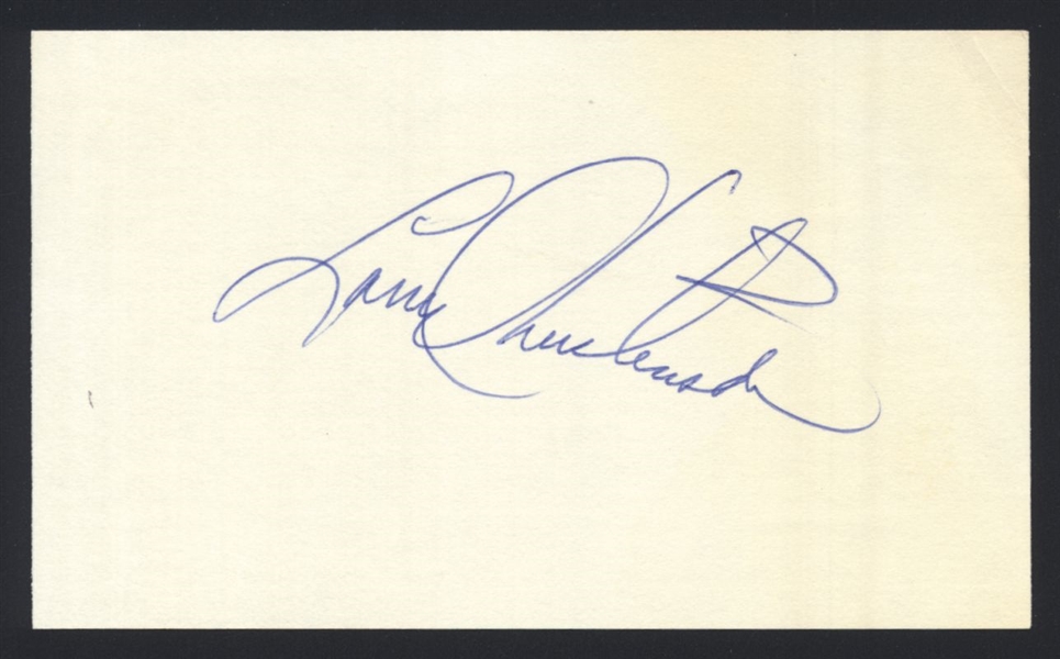 LARRY CHRISTENSON SIGNED 3x5 Index Card 1980 Philadelphia Phillies