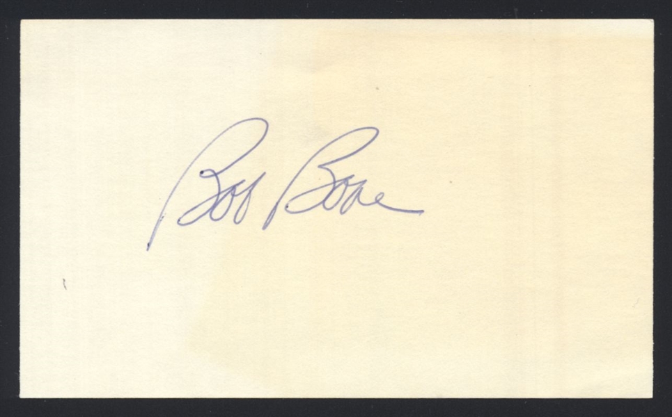 BOB BOONE SIGNED 3x5 Index Card 1980 Philadelphia Phillies Angels Royals