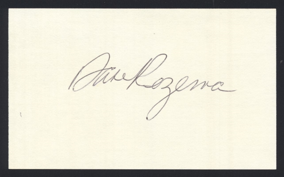 DAVE ROZEMA SIGNED 3x5 Index Card 1984 Detroit Tigers Rangers