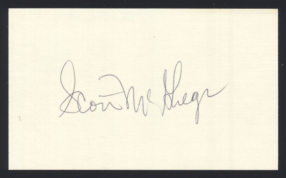 SCOTT McGREGOR SIGNED 3x5 Index Card Baltimore Orioles