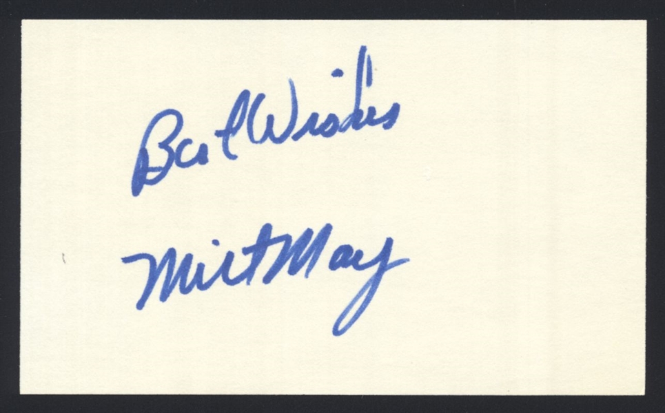 MILT MAY SIGNED 3x5 Index Card 1971 Pittsburgh Pirates