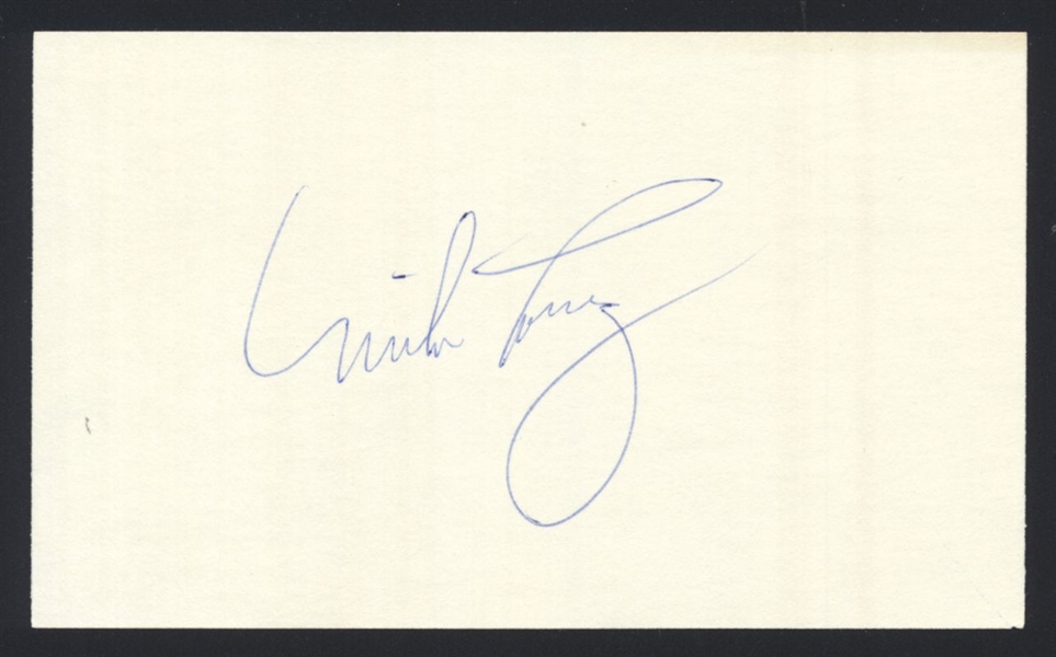 MIKE TORREZ SIGNED 3x5 Index Card 1977 Yankees Cardinals Expos Boston Red Sox