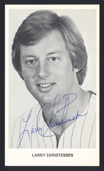LARRY CHRISTENSON 1970s Philadelphia Phillies SIGNED Photo Postcard 