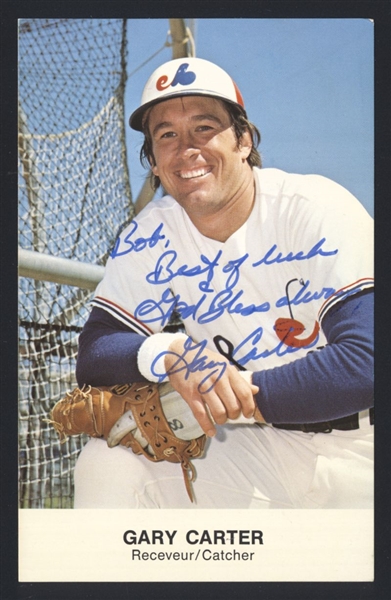 GARY CARTER 1978 Montreal Expos SIGNED Photo Postcard Team Issued (d.2012) HOF
