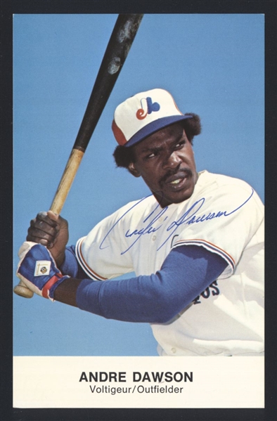 ANDRE DAWSON 1978 Montreal Expos SIGNED Photo Postcard Team Issued  HOF