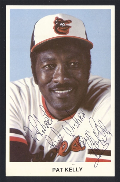 H PAT KELLY ca 1970s Orioles SIGNED Photo Postcard Team Issued (d.2005)