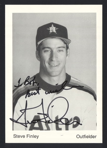 STEVE FINLEY ca 1990s Houston Astros SIGNED Photo Team Issued 