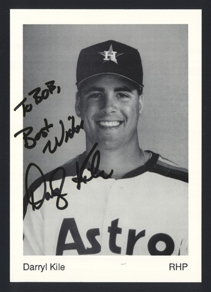 DARRYL KILE ca 1990s Houston Astros SIGNED Photo Team Issued (d.2002)