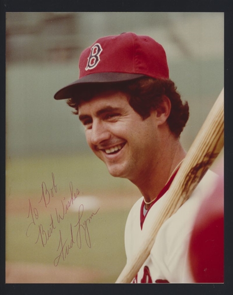 FRED LYNN 1977-78 Boston Red Sox SIGNED Photo 