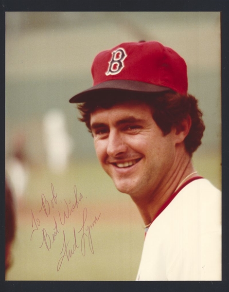 FRED LYNN 1977-78 Boston Red Sox SIGNED Photo 